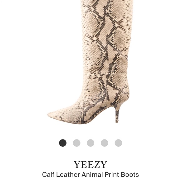 YEEZY SEASON 7 embossed Python Knee High Boot 70MM in Roccia Mesa - Picture 9 of 12